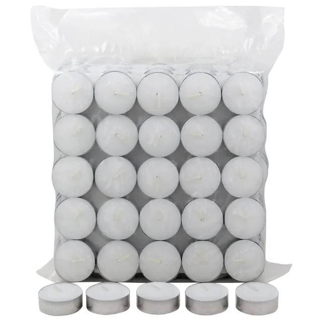4 6 8 hours Burning Time Pressed tea light wax candles unscented white tealight candle