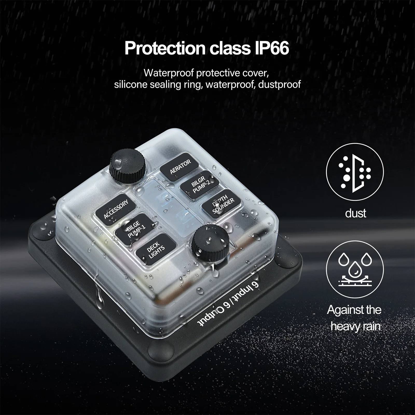 1 input/1 output Marine Car Waterproof 6 Way Fuse Blade Block Holder Fuse Box With Fuse Blade Set