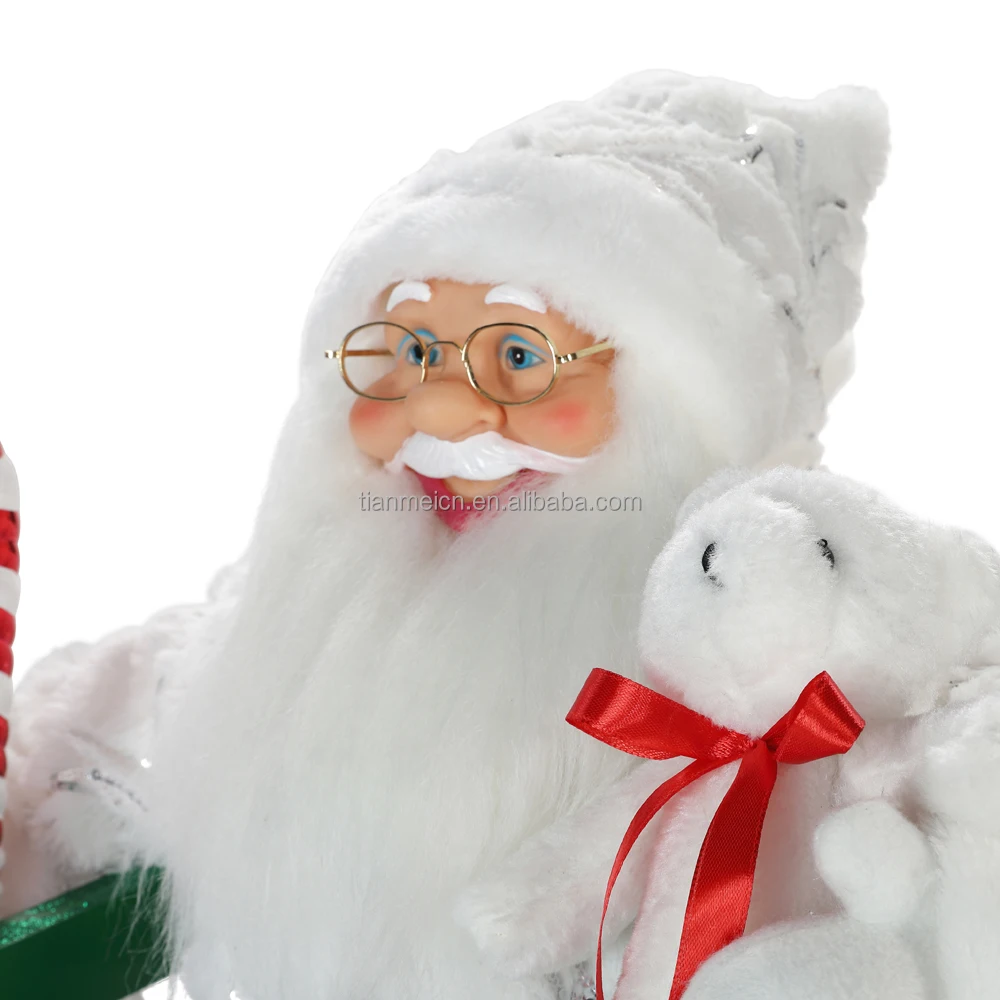 120cm sitting ladder stand santa claus Hug the bear christmas decoration supplies classic holiday ornaments christmas figurine