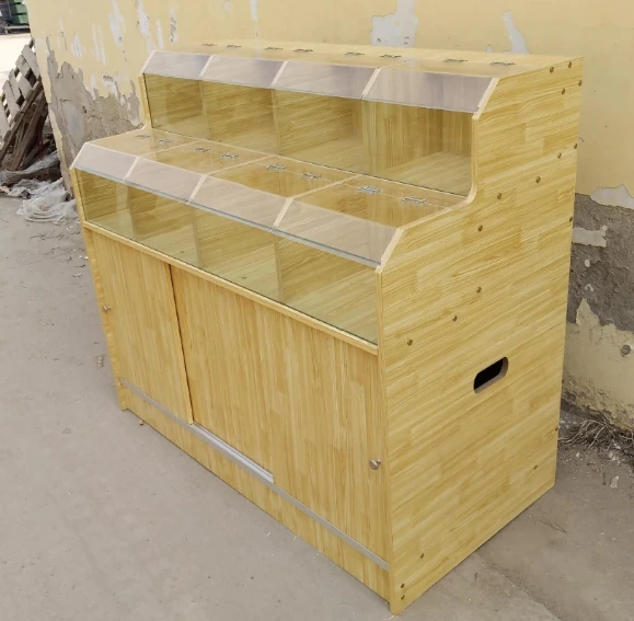 Loose snacks shelves trapezoidal shelves dry container display cabinets