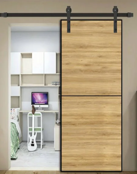 Glass rail light luxury Euro-American wind translation push pull bedroom kitchen glass barn door