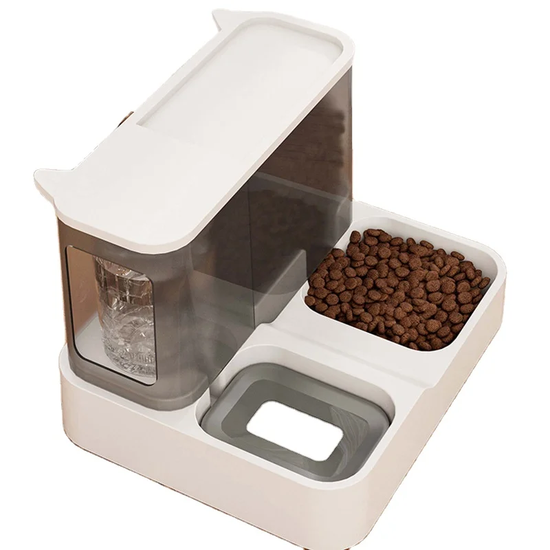 Dogs cats automatic feeder water dispenser large capacity cat bowls all-in-one flow of water does not wet the mouth