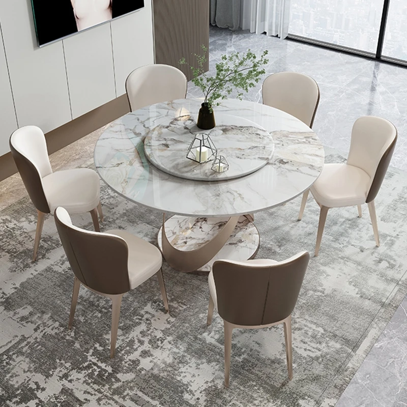 Customized Wholesale High Quality Nordic Style Marble Round Dining Table Set