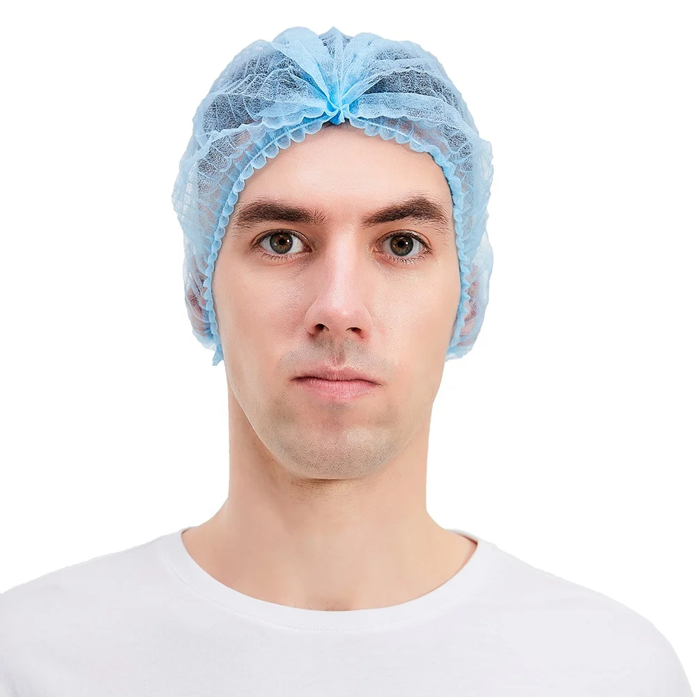 Disposable Medical Non Woven Strip Cap Bouffant Head Cover Disposable mob cap