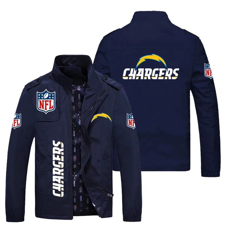 NFLE Chargers Hip Hop Jacket Men Cotton Casual For Leather Jacket Motorcycle Spring Men Jackets