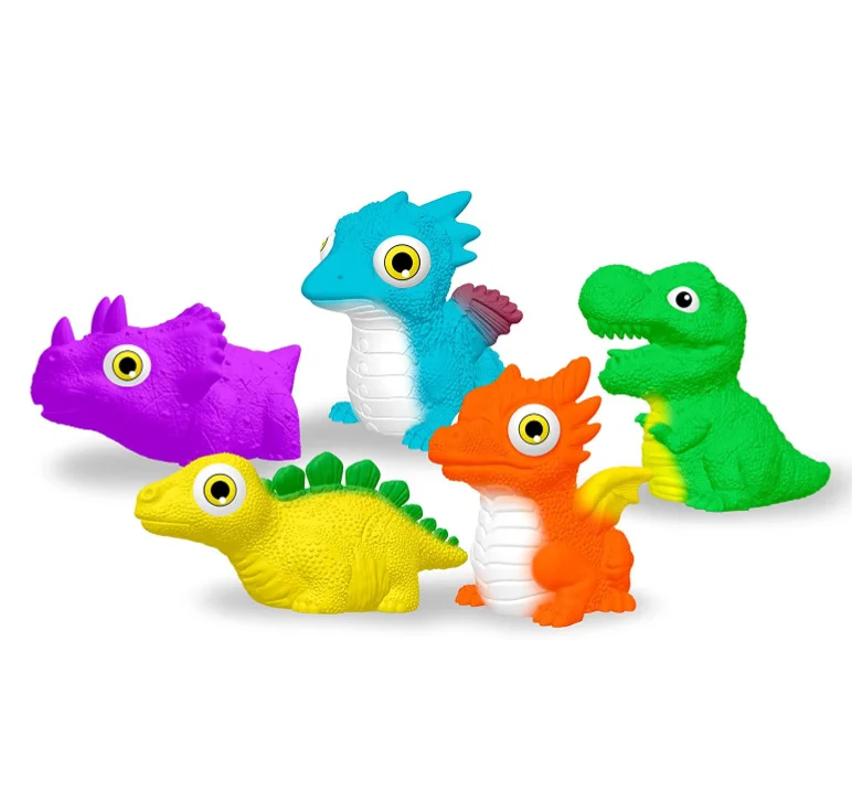 Light Up Bath Toys, Toddler Flashing Colourful LED Bathtub Dinosaur Toy, Baby Bathtime Floating Rubber Shower Toy for Infant Ba