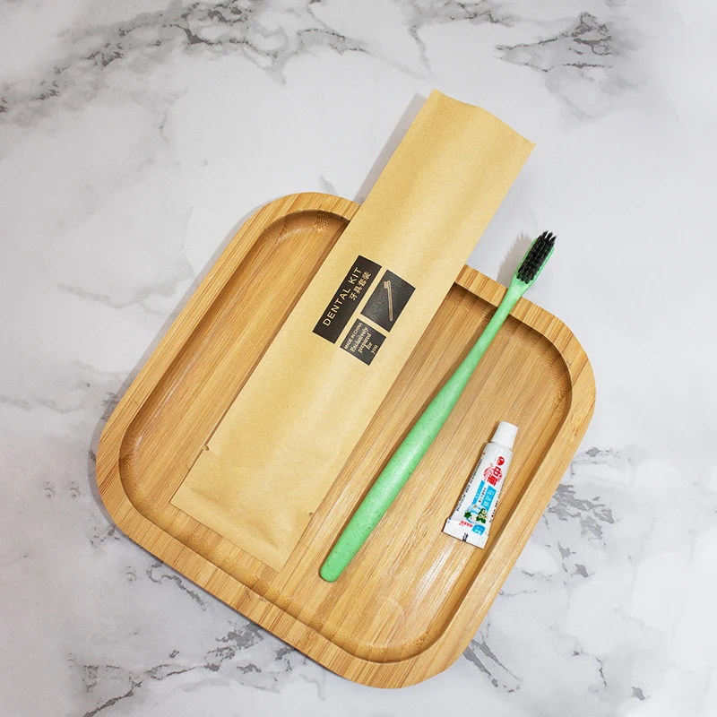 Eco friendly hotel tooth brush wheat straw handle material disposable toothbrush