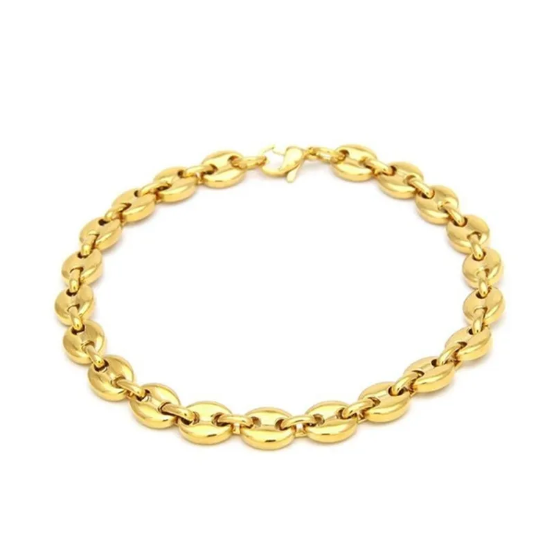 2022 Stainless Steel Jewelry Gold Chain Necklace Women Coffee Bean Chain