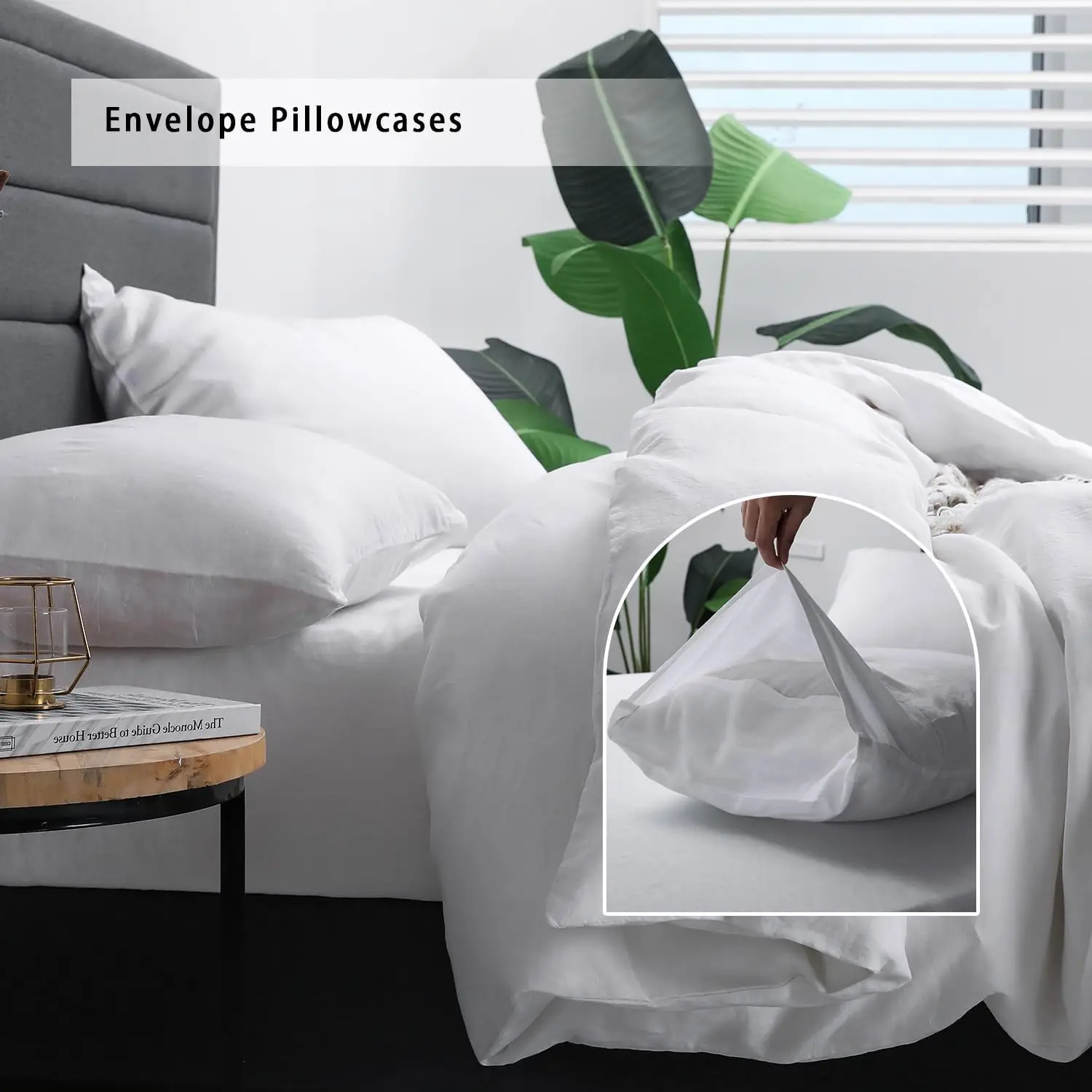 plain color wholesale luxury 100% linen cooling  3-piece queen king size support customized duvet cover set