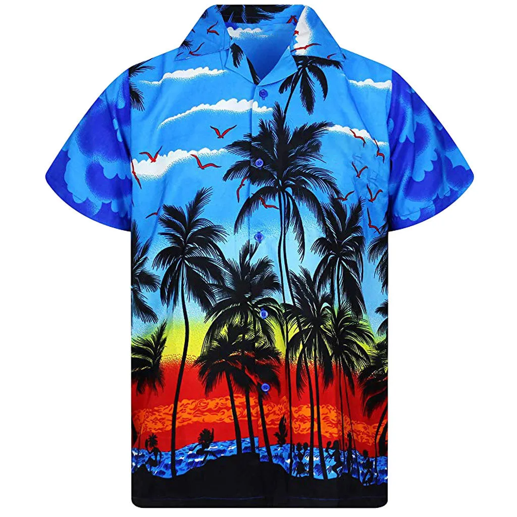 
Custom made sublimated collar shirt short sleeve Hawaiian shirt printed for men 
