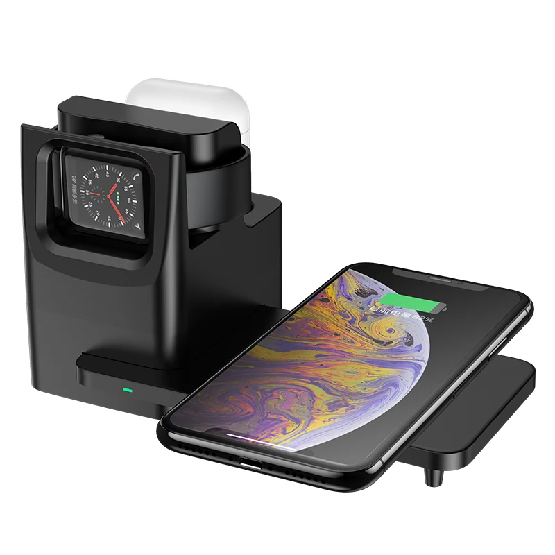 
Amazon hot sale 3 in 1 10W Q1 standard wireless fast charger for Airpods and watch and smart phone 