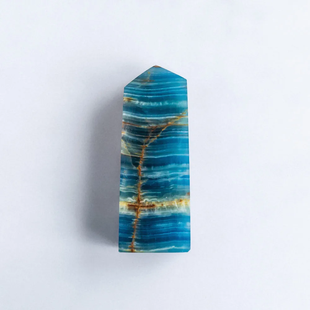 Wholesale Natural Hand Carved Points Blue Onyx Crystal Tower Healing Stone Quartz Tower For Home Decoration