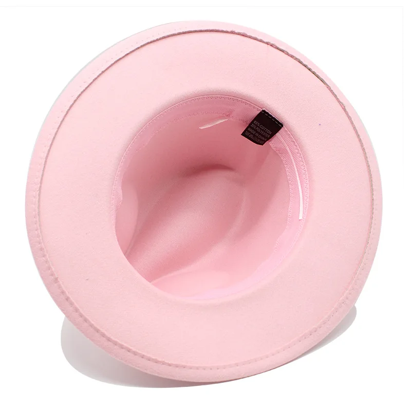 Hot sell Wide Brim Panama Hat Fedora Cap Chain Hats  For Women Luxury Jazz caps