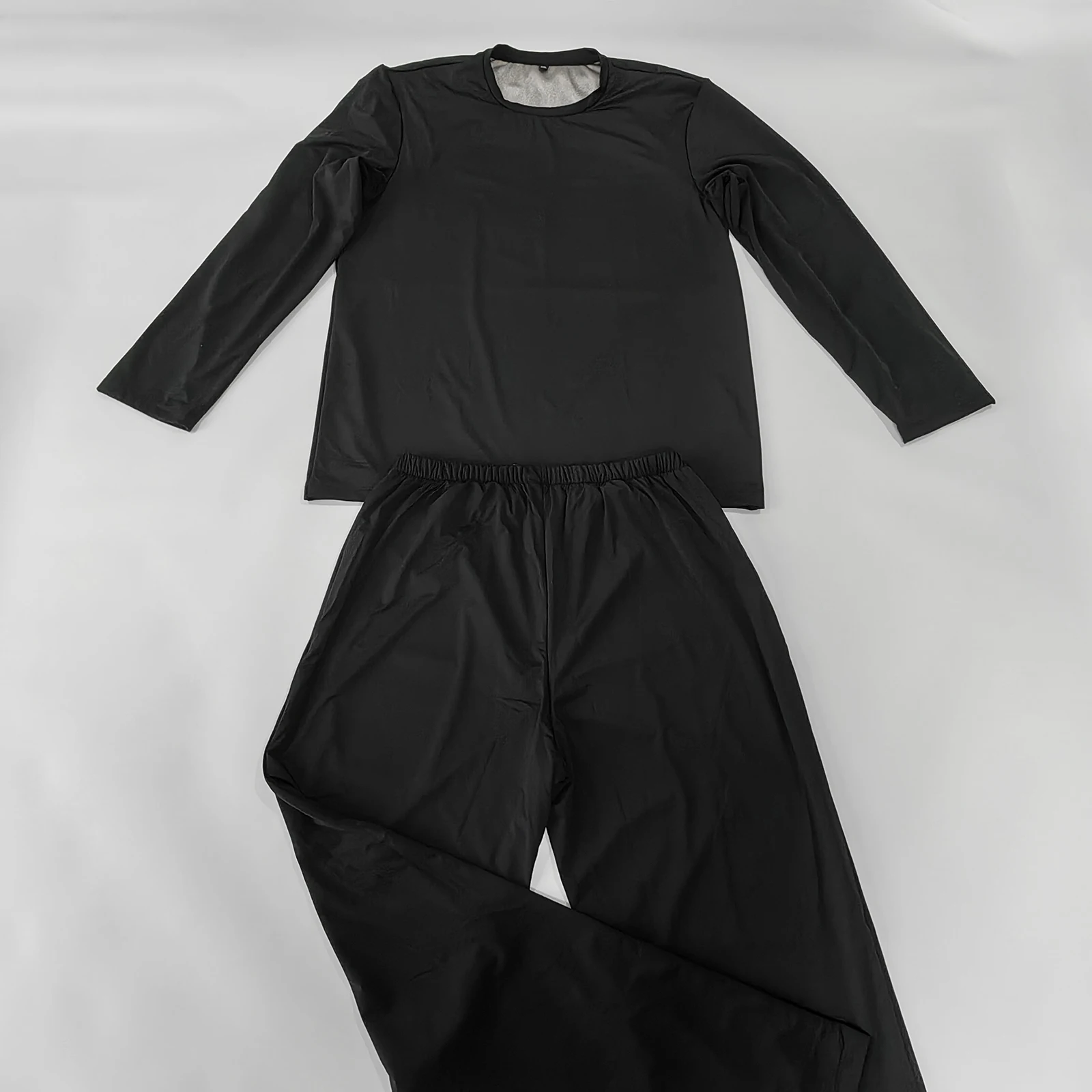 Silver Fiber Lining Long-sleeve Pajamas Antibacterial EMF/EMI/RF Blocking Anti-radiation Faraday Fabric Longjohns Black