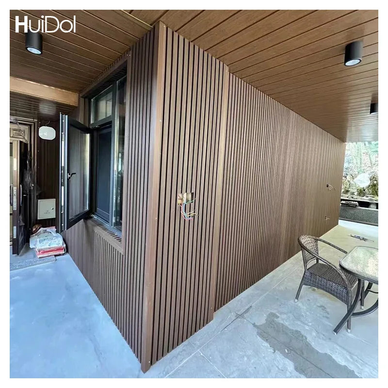 PVC Co-extrusion Panels Waterproof UV-resistant Exterior WPC Wall Panel Outdoor WPCWall Cladding