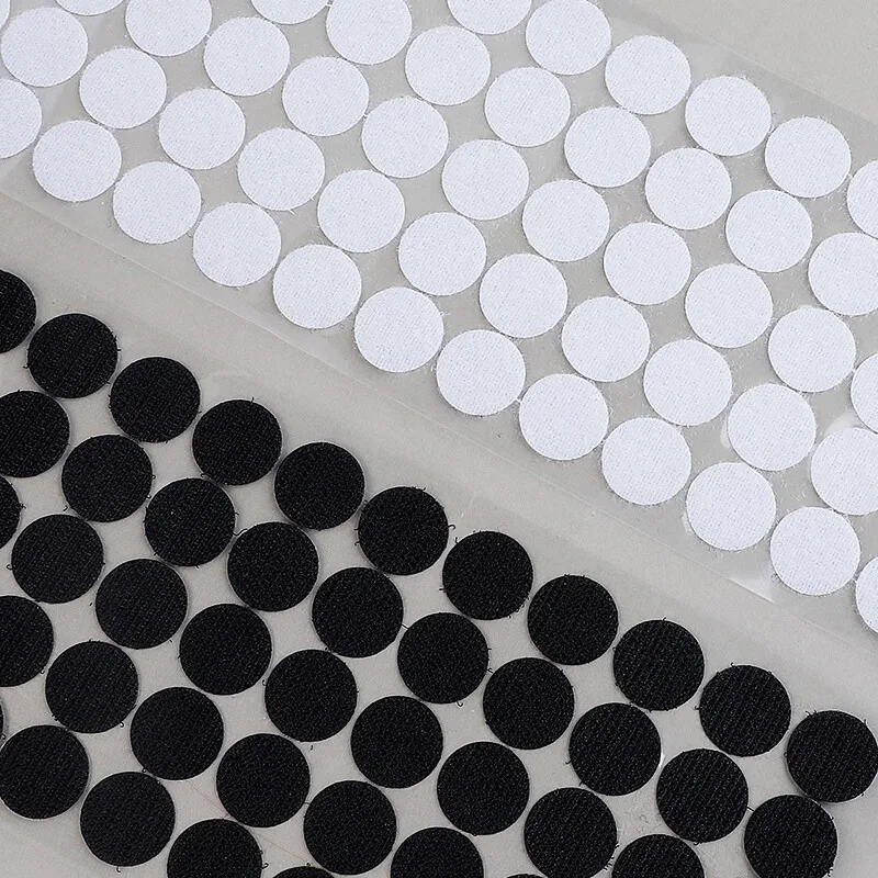 In Stock Wholesale High Quality White Black Adhesive Nylon Hook And Loop Dots