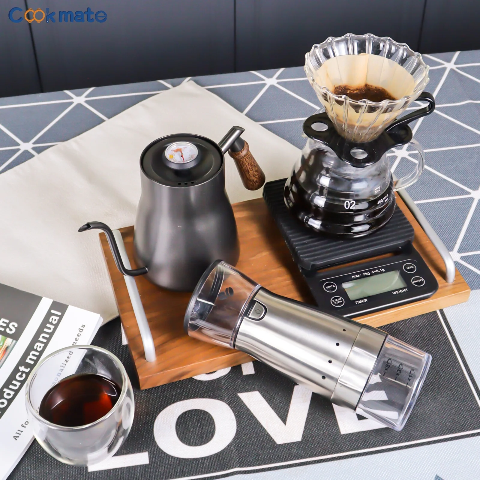 Cookmate Favourite Automatic Coffee Machine Portable 850Ml Kettle Drip Coffee Set For Camping Fishing Rv