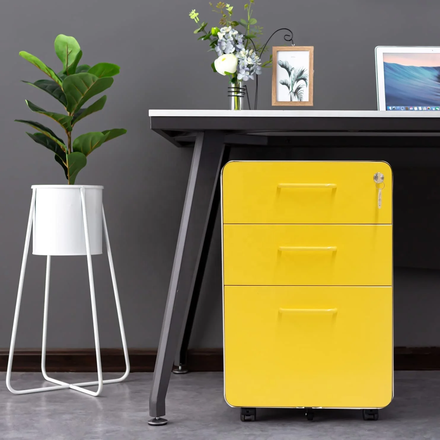 Mobile Filing Cabinet 3 Drawer Mobile Pedestal Durable Modern Office Furniture Complete Set Box School Tools Cabinet Small