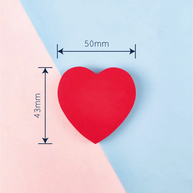 Wholesale 120 Sheets Colorful Heart Shape Sticky Notes for Stationary Supplies