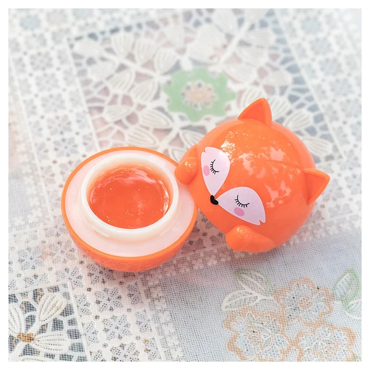 Cute Fox Shape Tinted Lip Balm Custom Logo Lip Repair for Kids Hydrating Private Label Lip Balm