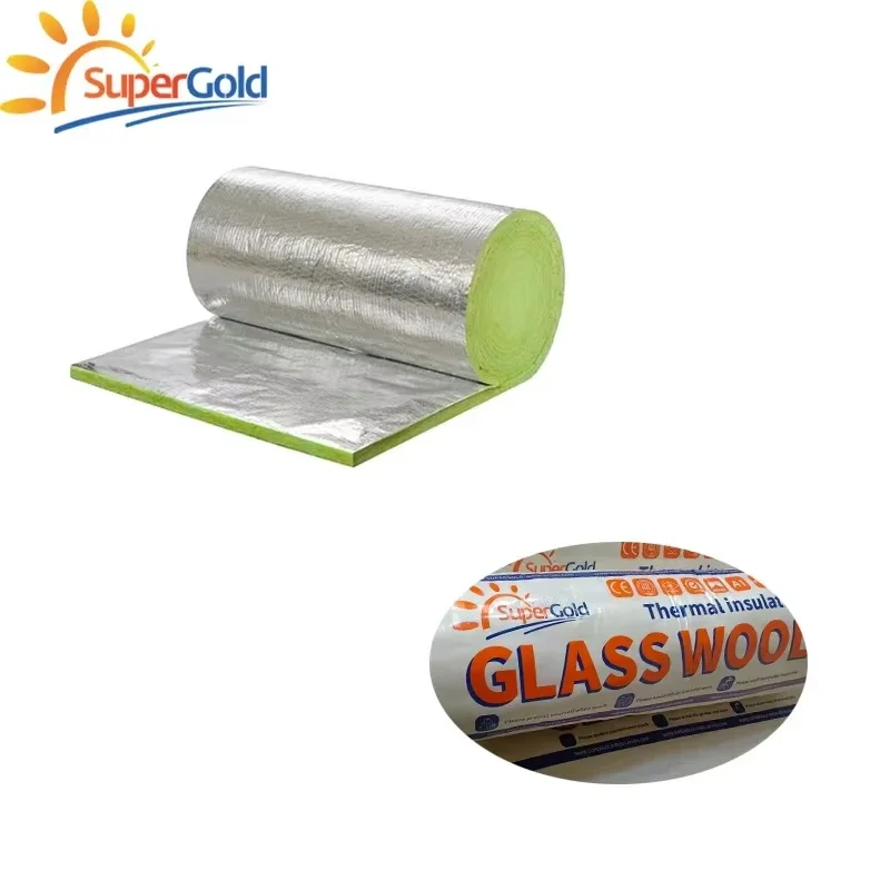 SuperGold r-value 11 fiberglass wool insulation roll ce glasswool blanket 16kg/m3 75mm