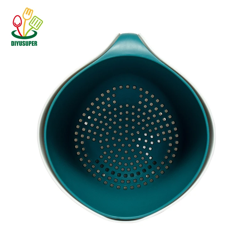 Collapsible double colander Vegetable Tools Strainer Plastic Bowl Colander in kitchen