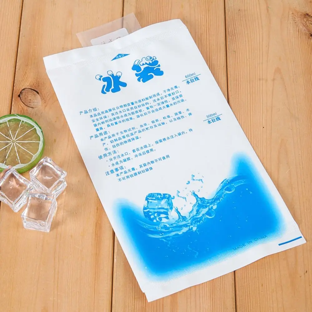 Reusable Insulated Cold Gel Cooling Bag Water Injection Freeze Dry Ice Pack For Food Fresh Shipping Delivery Transport