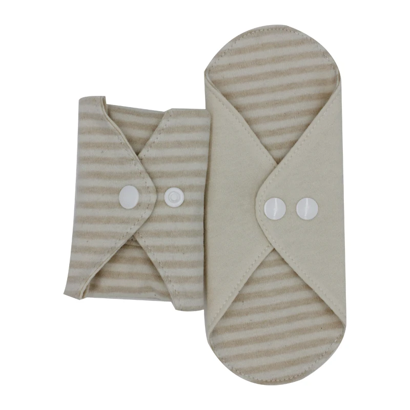 Naturally Organic Cotton Ladies Cloth Pads Reusable Eco-friendly Sanitary Pads Soft Day Use Woman Menstrual Period Cloth Pads