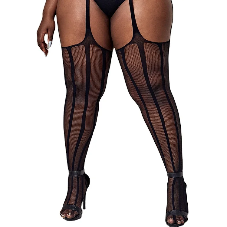 Wholesale thigh high stockings with garter belt customize plus size stocking foot sexy stockings