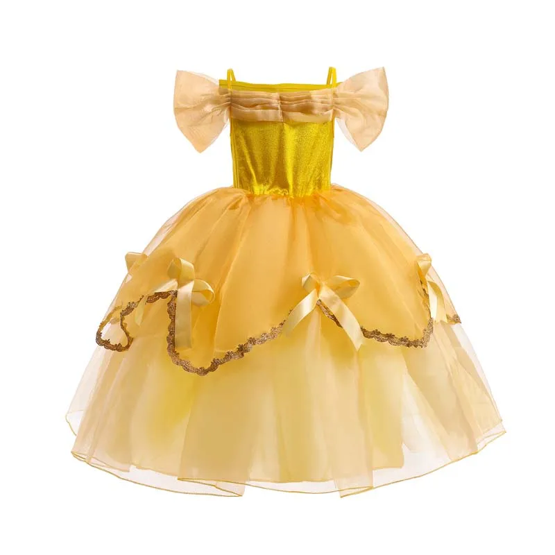 Halloween Cosplay Princess Baby Girl Party Yellow Light Up Fairy Dresses Princess costume DISP-007