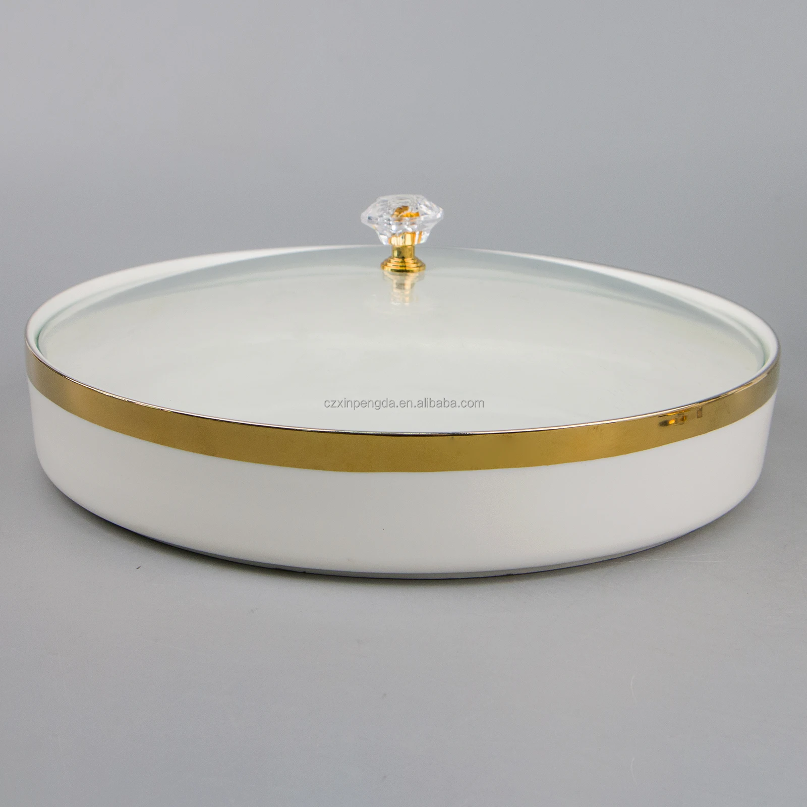 2023 simplicity gold side soup bowl white ceramic large soup bowl household pot with lid for restaurant