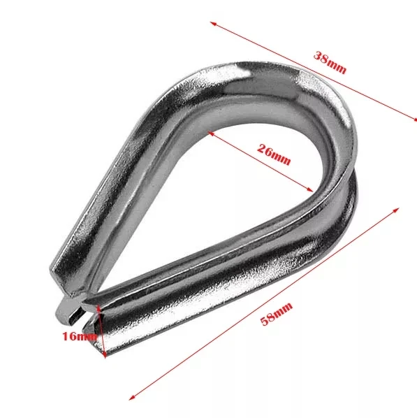 Stainless steel thimble for 16mm combination rope