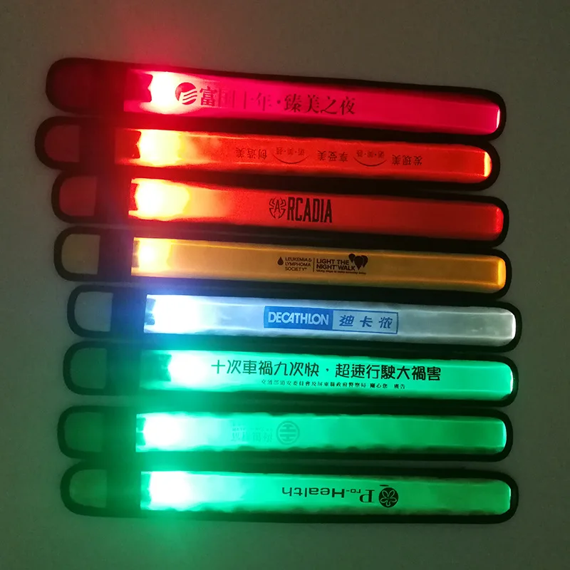 Light Up Wristbands Flashing Arm Wrist Bands High Visibility Safety Gear Lights for Cycling Walking Running Concert