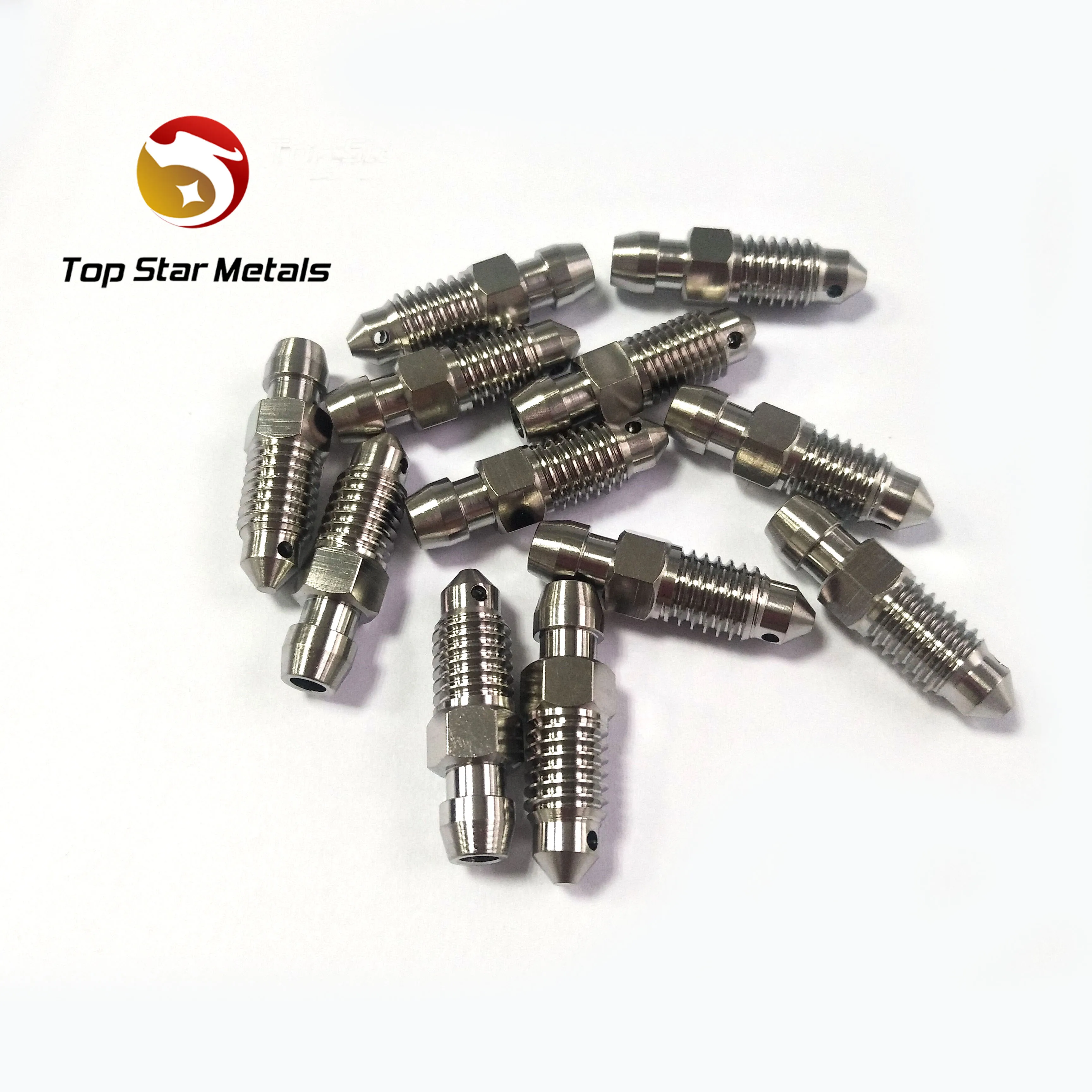 TOPSTAR Titanium Bolts M8 1.25mm Pitch Motorcycle Brake Caliper Bleed Nipple Screws