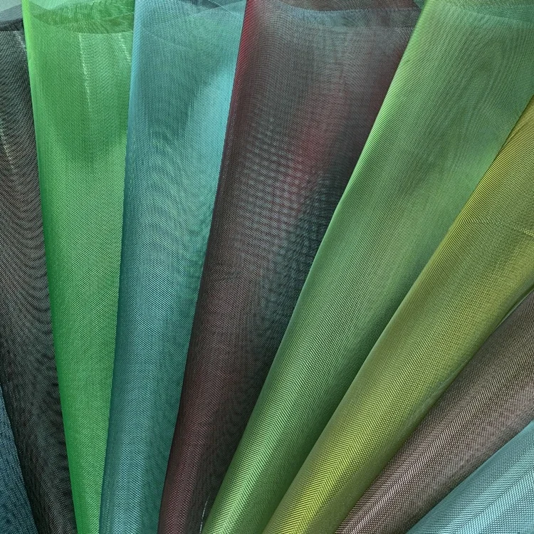 
100 Polyester Sliver Plated Metallic Ripstop Mesh screen mesh Fabric 