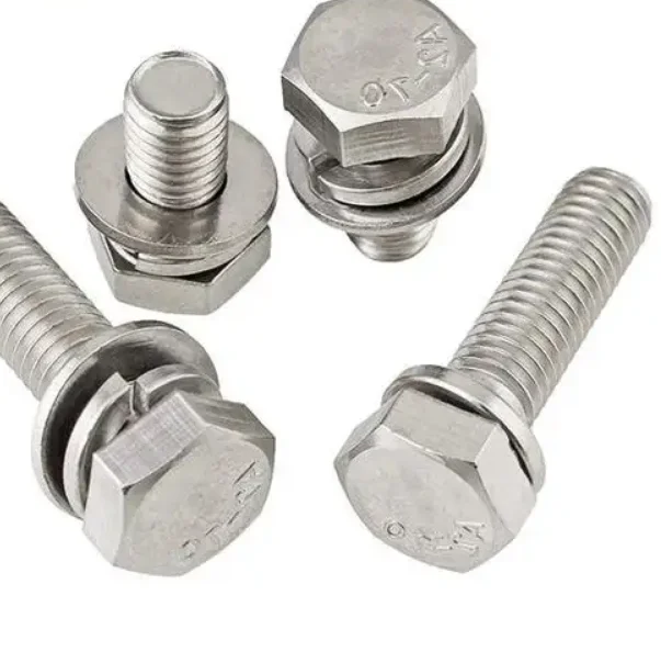 China  Hex bolt and spring washer with plain washer assemblies Zinc Plated  DIN933 M8