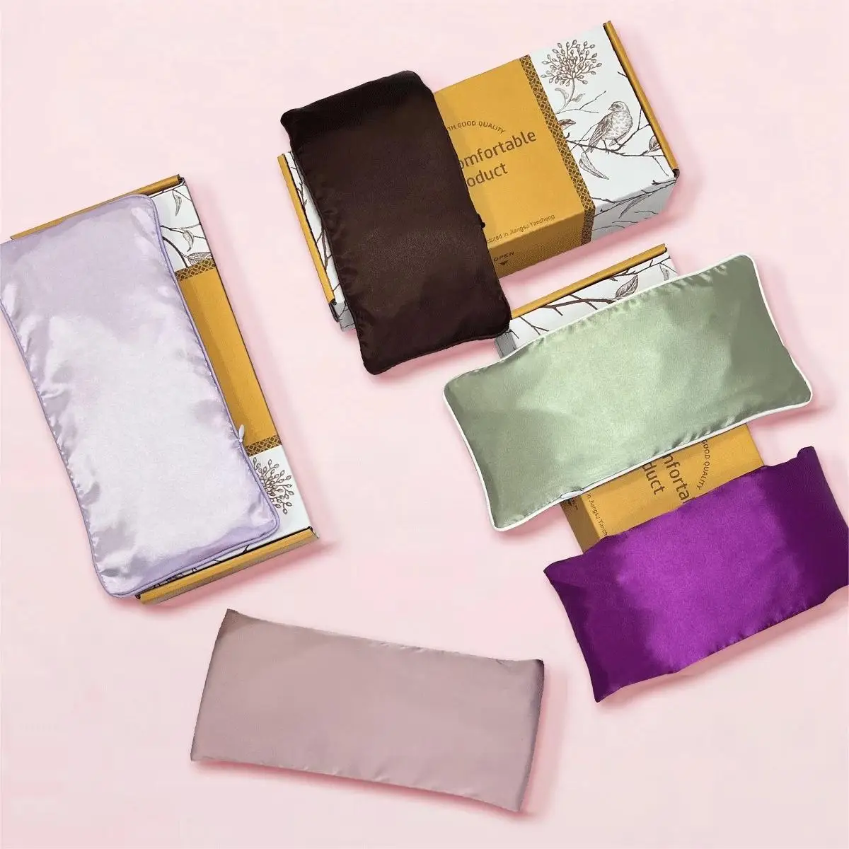 Custom Logo Over Silk Eye Weighted Pillow Aromatherapy microwave Washable Yoga Lavender Weighted Eye Pillow