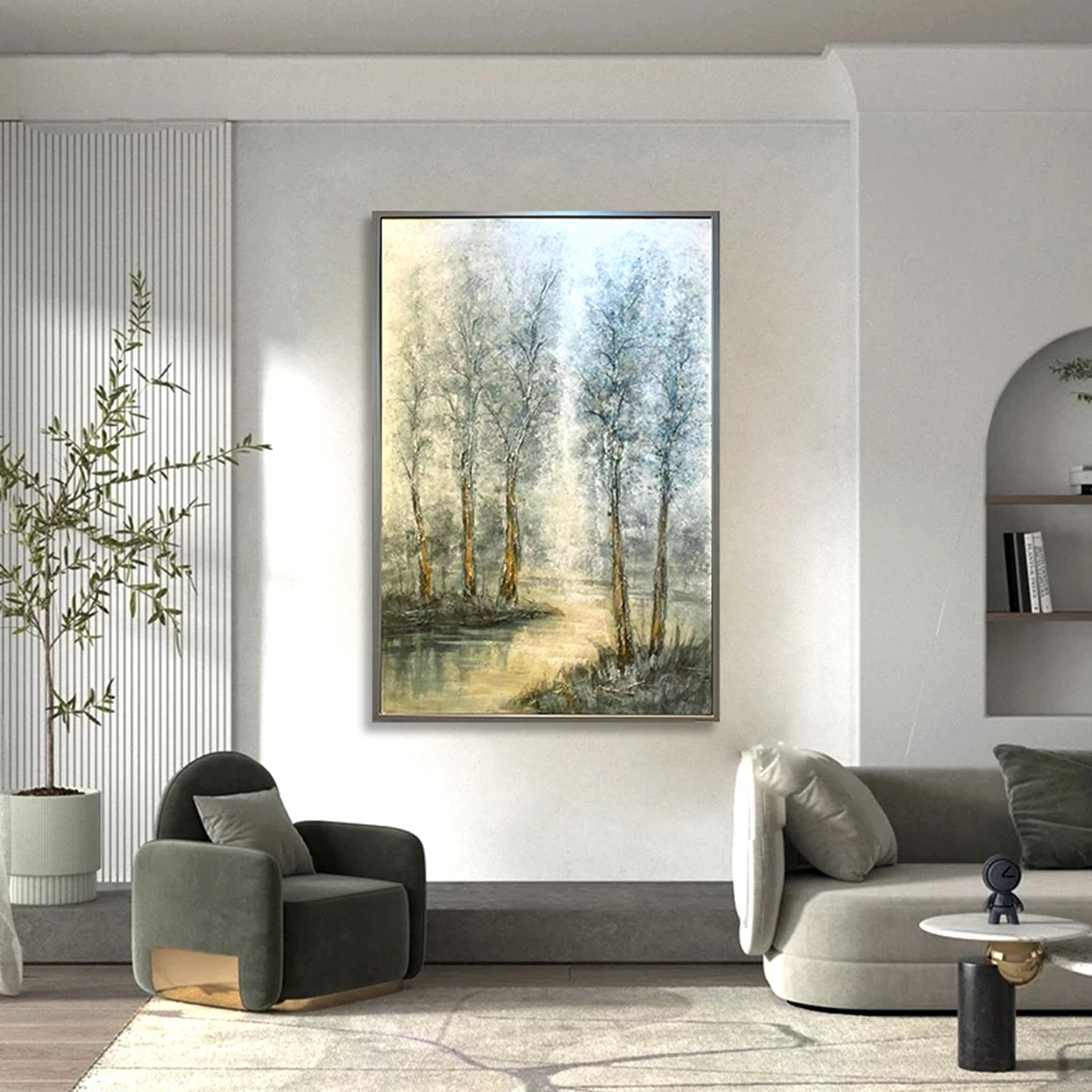 Refreshingly Styled Abstract Living Room Painting Featuring Bold Colors and Unique Designs to Transform Your Space with Art
