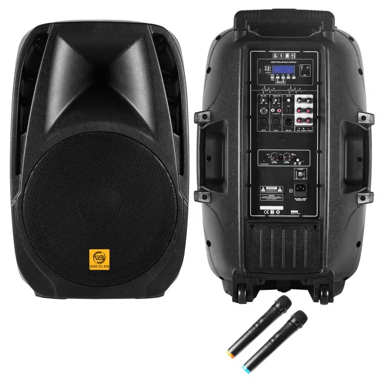ELE-DM100K2U7 открытый высокий уровень звукового давления громкий динамик батарея 15 дюйм перезаряжаемый напольный портативный синий toothspeakers