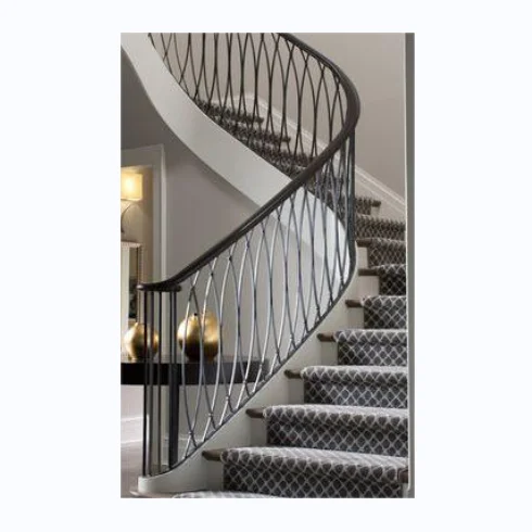 Stainless Steel Railing Flowers Black Iron Pipe Railing Stair Railing Modern Design For Villa