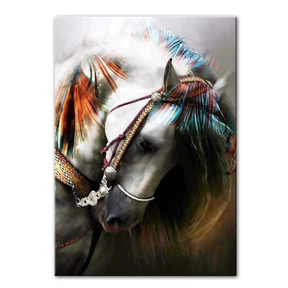 Abstract Colorful Horse Canvas Paintings On The Wall Graffiti Art Canvas Posters And Prints Animals Wall Pictures Cuadros Decor