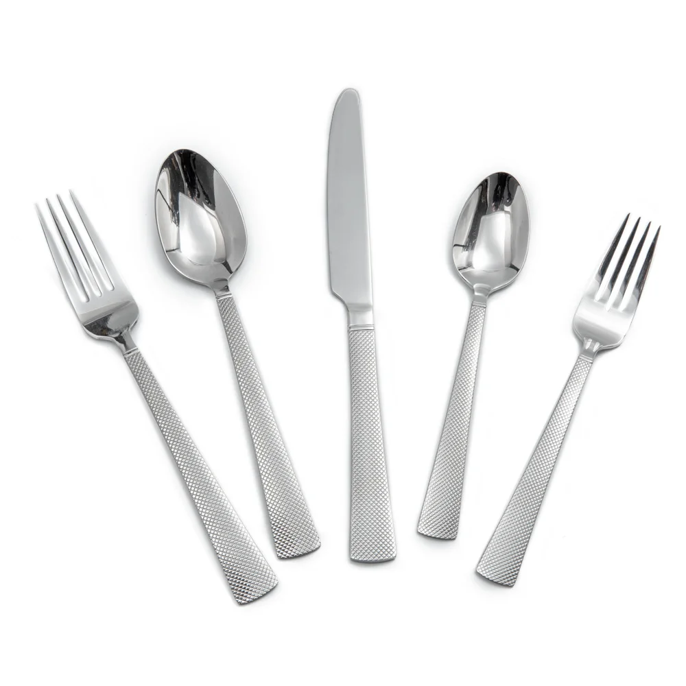 Wholesale flatware Reusable silver spoon and fork silverware stainless steel cutlery set