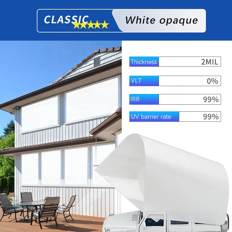 1.52*30M Factory Supply Decorative Tint Building Window Protection Privacy for House White Opaque Building Glass Film