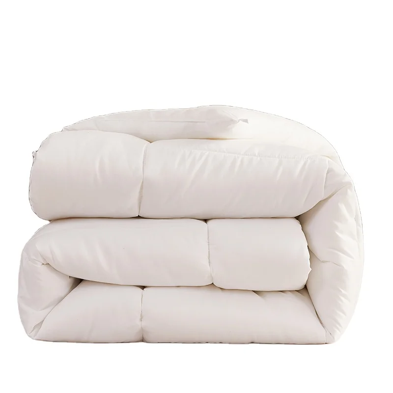 solid white color down alternative soft microfiber fabric hollow fiber filling polyester winter duvet bedding