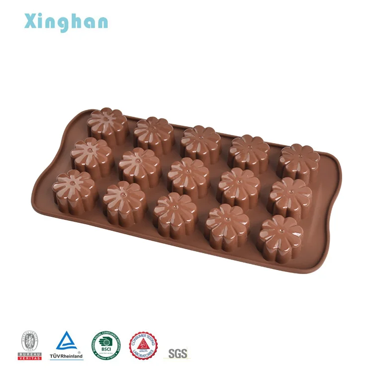 New Design Manual Filling Flower Shape Chocolate Mold Silicone Baking Mold, Chocolate Molds&Candy