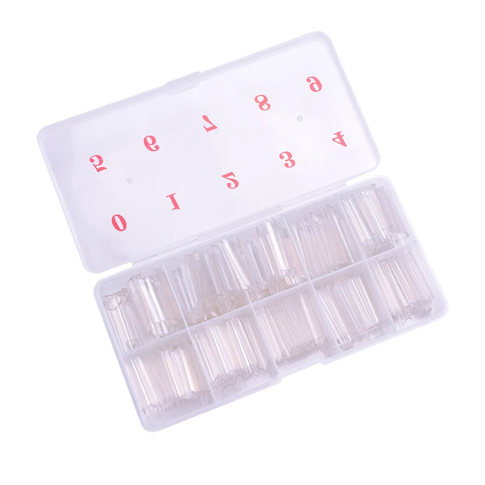 2022 New Arrival 550pcs/Bag Curve Straight Length Tips Extra Long Curved Half Cover False Nail Tips French Acrylic Nails