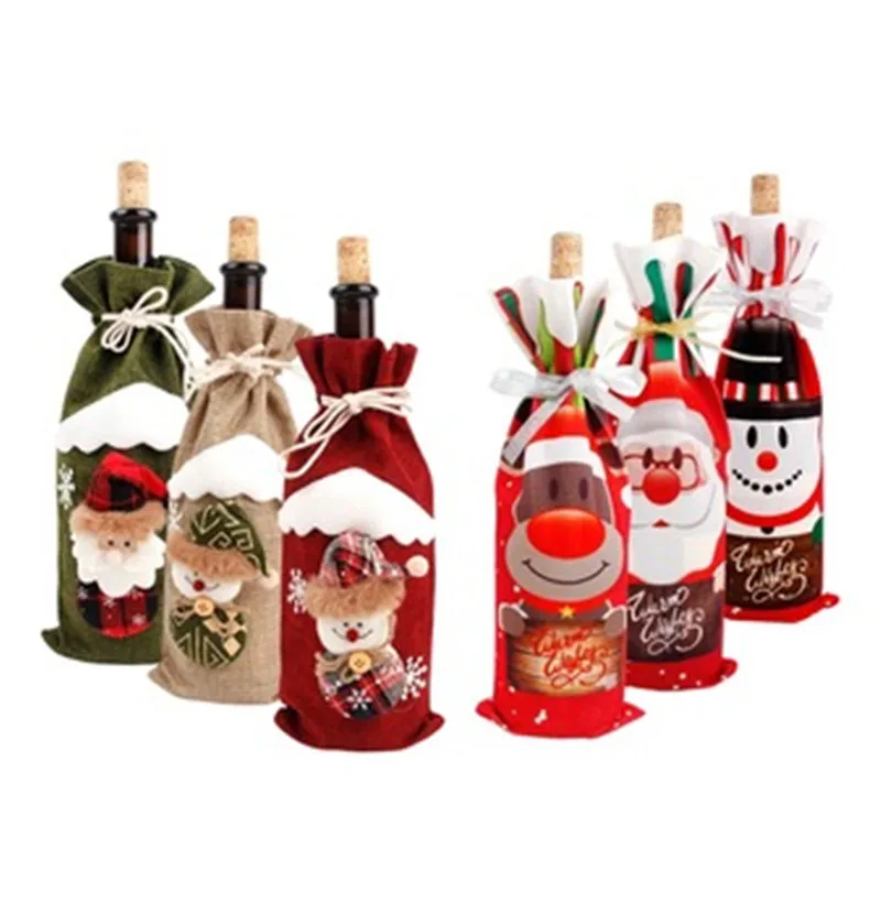 Wholesale Merry Christmas Decor Christmas Wine Bottle Covers Bags For Home Christmas Stocking
