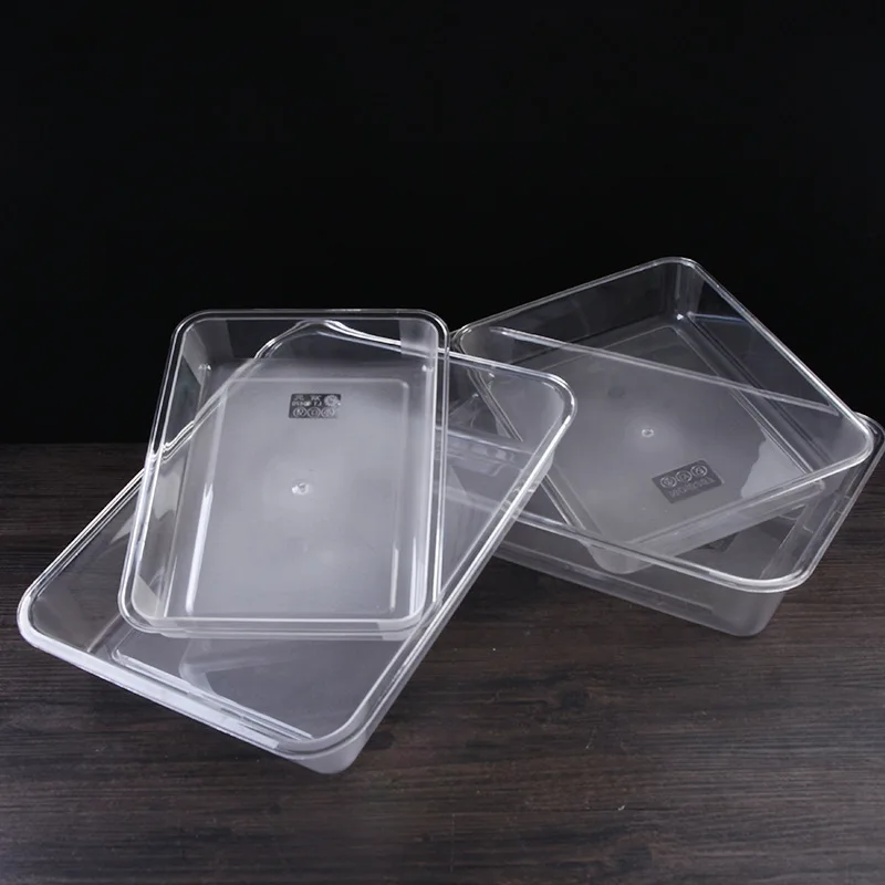 LIHONG PC Service Tray Eectangular Supermarket Food Plastic Display Plate Restaurant Selection Vegetables Basin