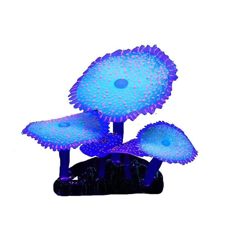 Aquarium fish tank landscaping decoration software silicone simulated coral colorful fluorescent luminous artificial coral