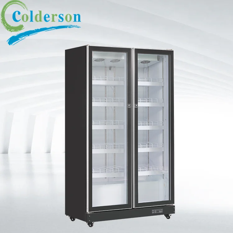 Supermarket Odm Oem Commercial Beer Beverage Freezer Display Three Glass Door Cold Drink Vertical Air Cooler Fridge Refrigerator